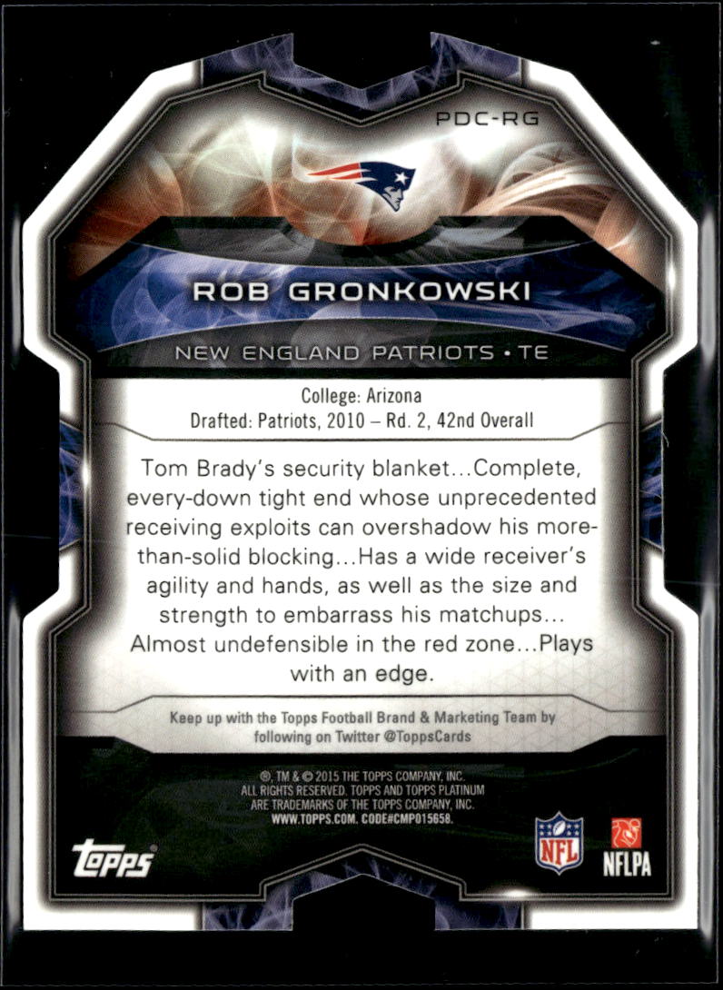 Rob Gronkowski 2015 Topps Platinum Die-Cut New England Patriots