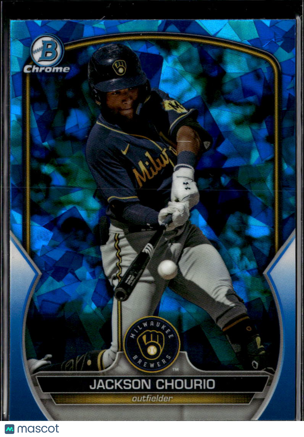 Jackson Chourio 2023 Bowman Chrome Blue Sapphire Refractor Milwaukee Brewers