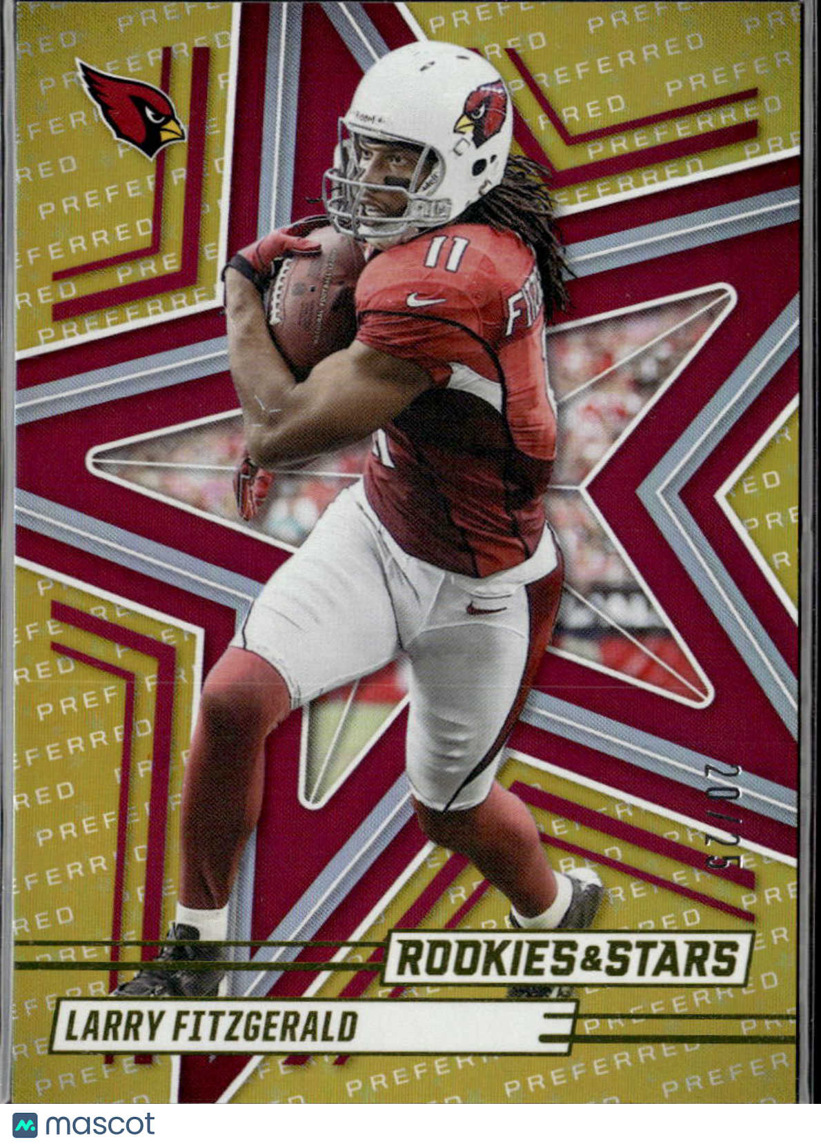 Larry Fitzgerald 2025 Rookies & Stars GOLD 20/25 Arizona Cardinals