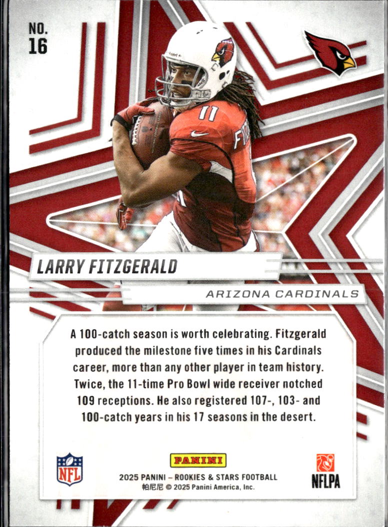 Larry Fitzgerald 2025 Rookies & Stars GOLD 20/25 Arizona Cardinals