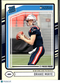 Drake Maye 2024 Donruss Rated Rookie Yellow Press Proof New England Patriots