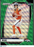 Bo Nix 2024 Panini Prizm Green Wave Rookie RC Denver Broncos