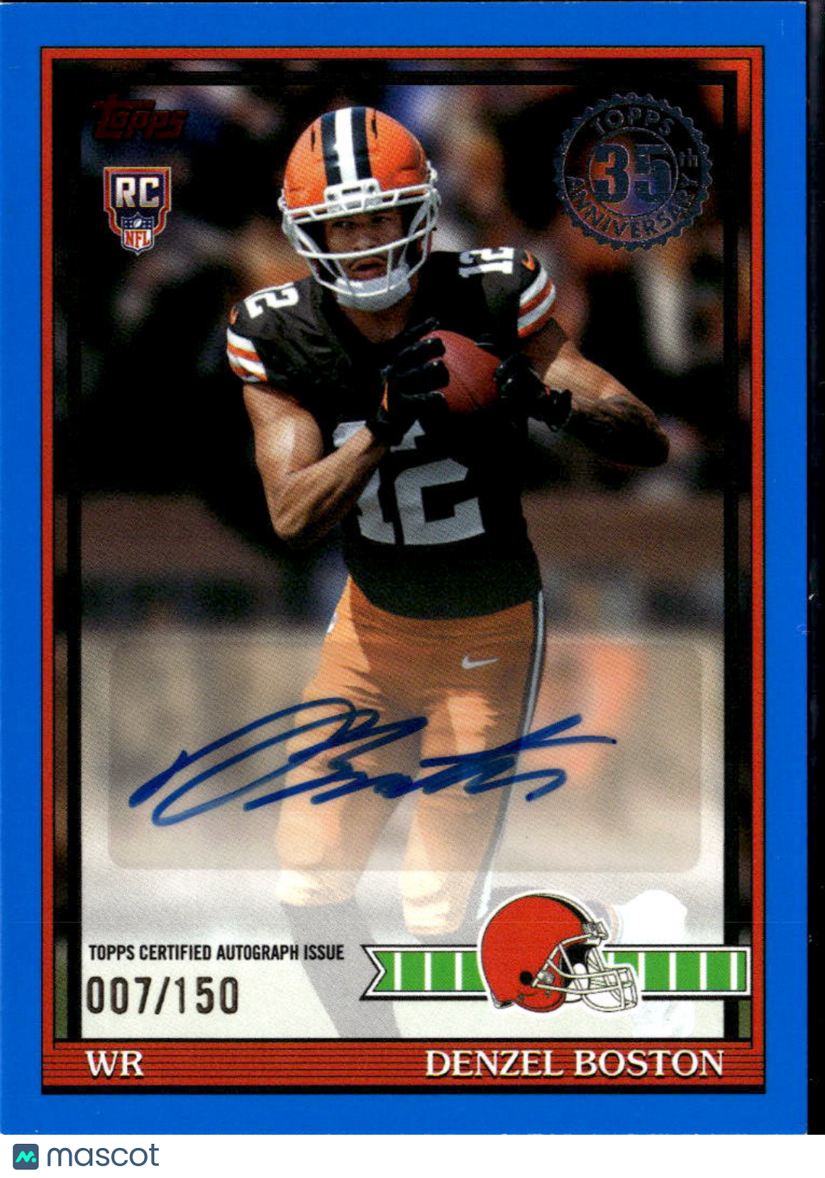Denzel Boston 2026 Topps Flagship Auto Autograph RC 7/150 Cleveland Browns