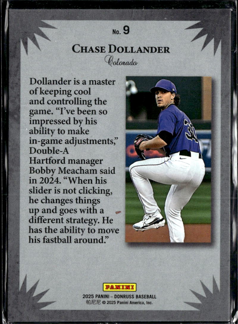 Chase Dollander 2025 Donruss Elite Series RC 81/199 Colorado Rockies