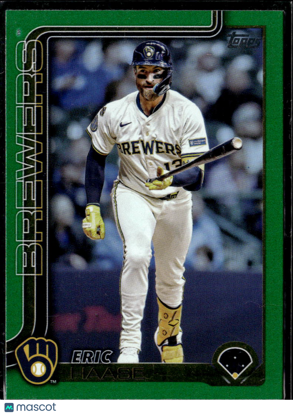 Eric Haase 2025 Topps Update Series Green 27/99 Milwaukee Brewers