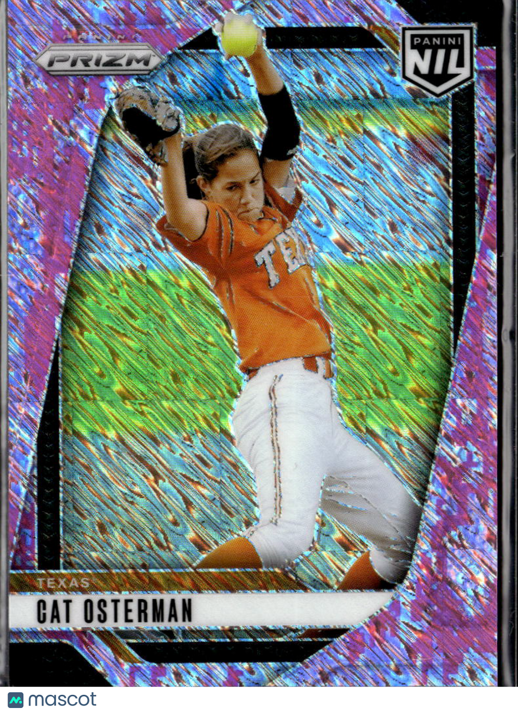 Cat Osterman 2025 Panini Prizm NIL Pink Shimmer Prizm Texas Longhorns