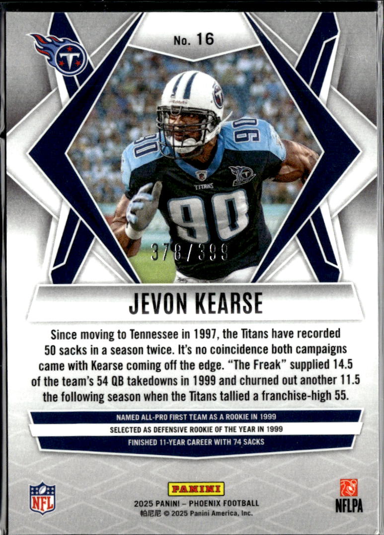 Jevon Kearse 2025 Phoenix Red Prizm 378/399 Tennessee Titans