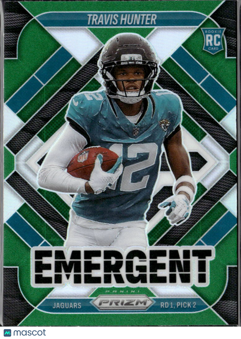 Travis Hunter 2025 Prizm Emergent RC Green Jacksonville Jaguars