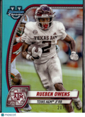 Rueben Owens 2024 Bowman Chrome Aqua Refractor /299 Texas A&M Aggies