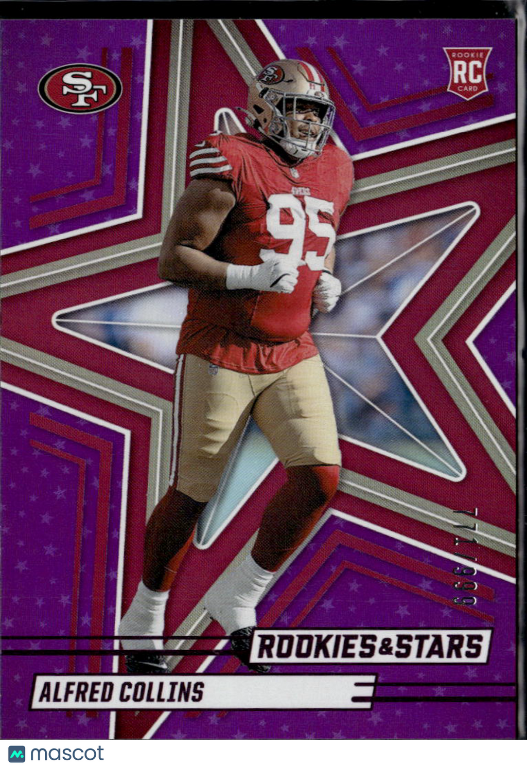 Alfred Collins 2025 Rookies & Stars RC Purple /999 San Francisco 49ers