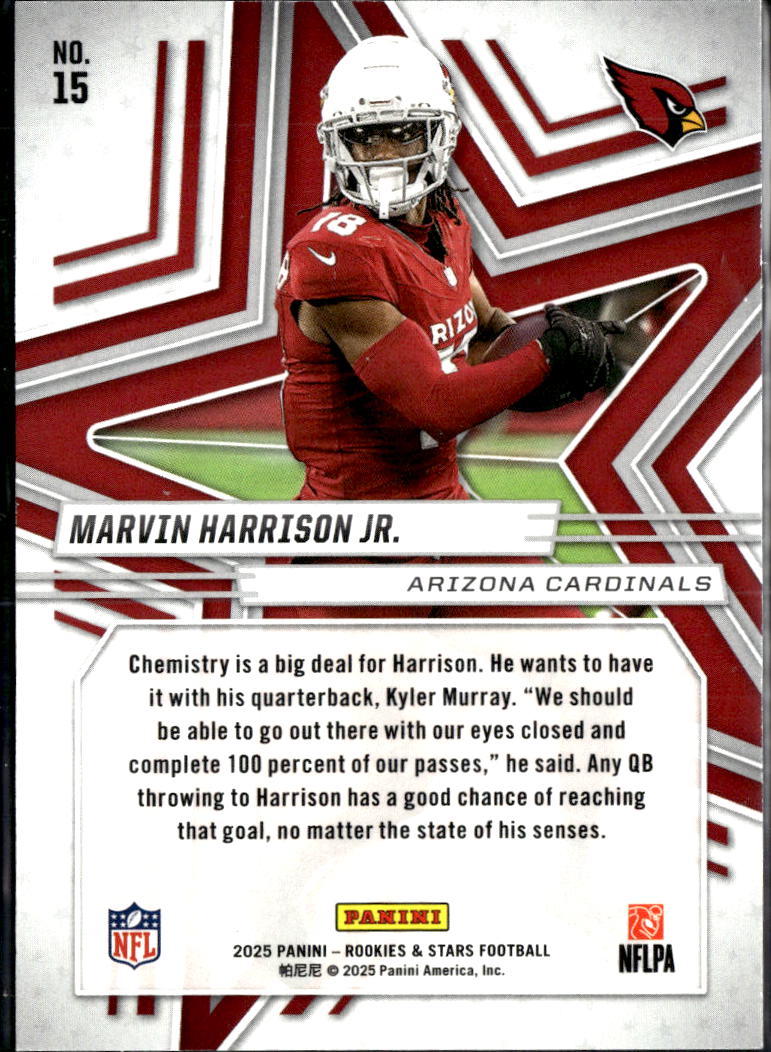 Marvin Harrison Jr. 2025 Rookies & Stars Purple /999 Arizona Cardinals