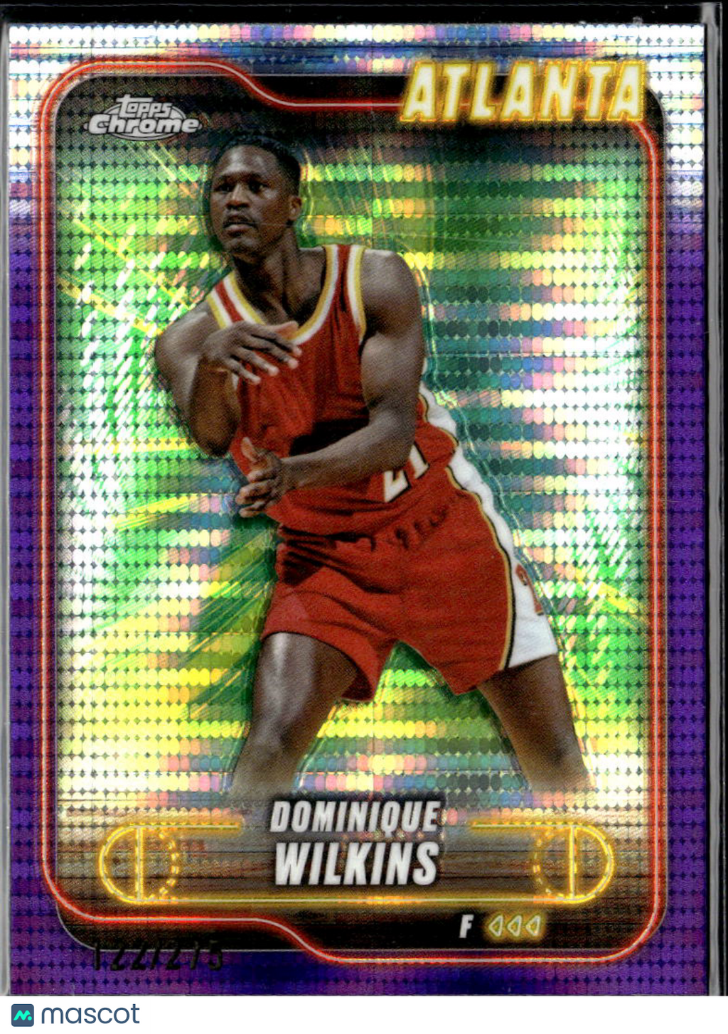 Dominique Wilkins 2025 Topps Chrome Purple Refractor /275 Atlanta Hawks