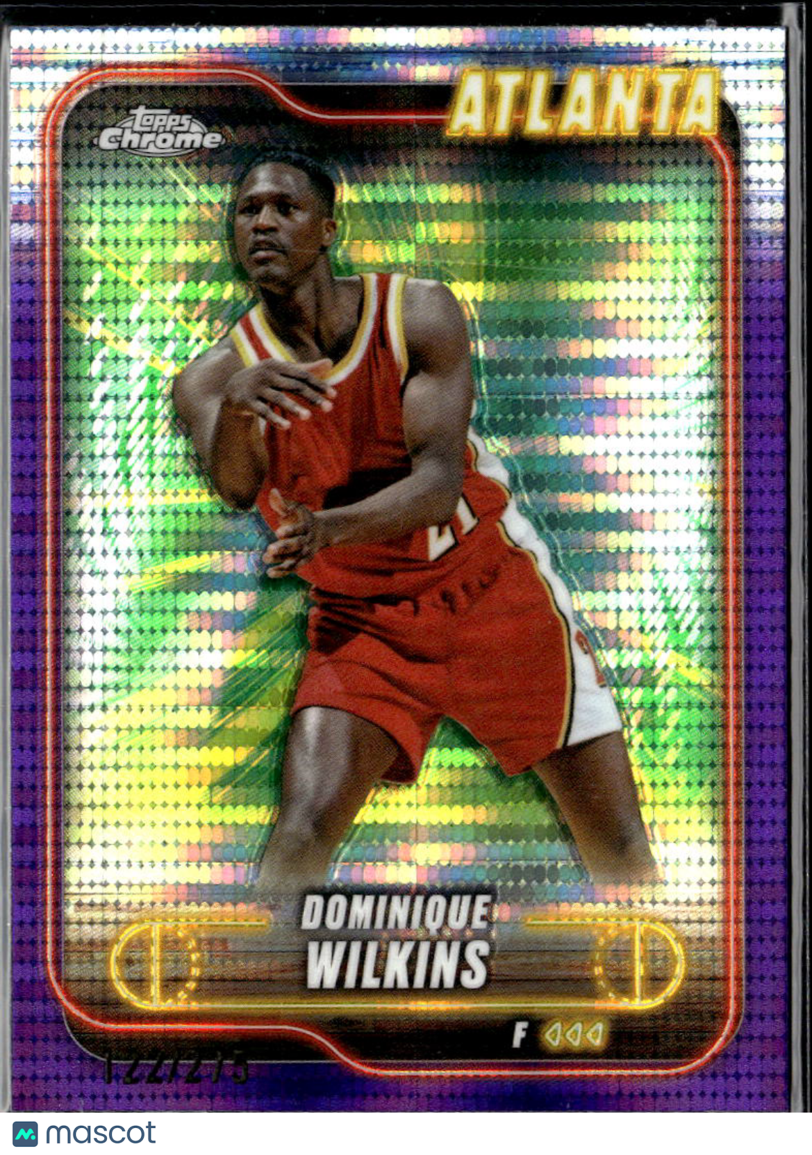 Dominique Wilkins 2025 Topps Chrome Purple Refractor /275 Atlanta Hawks