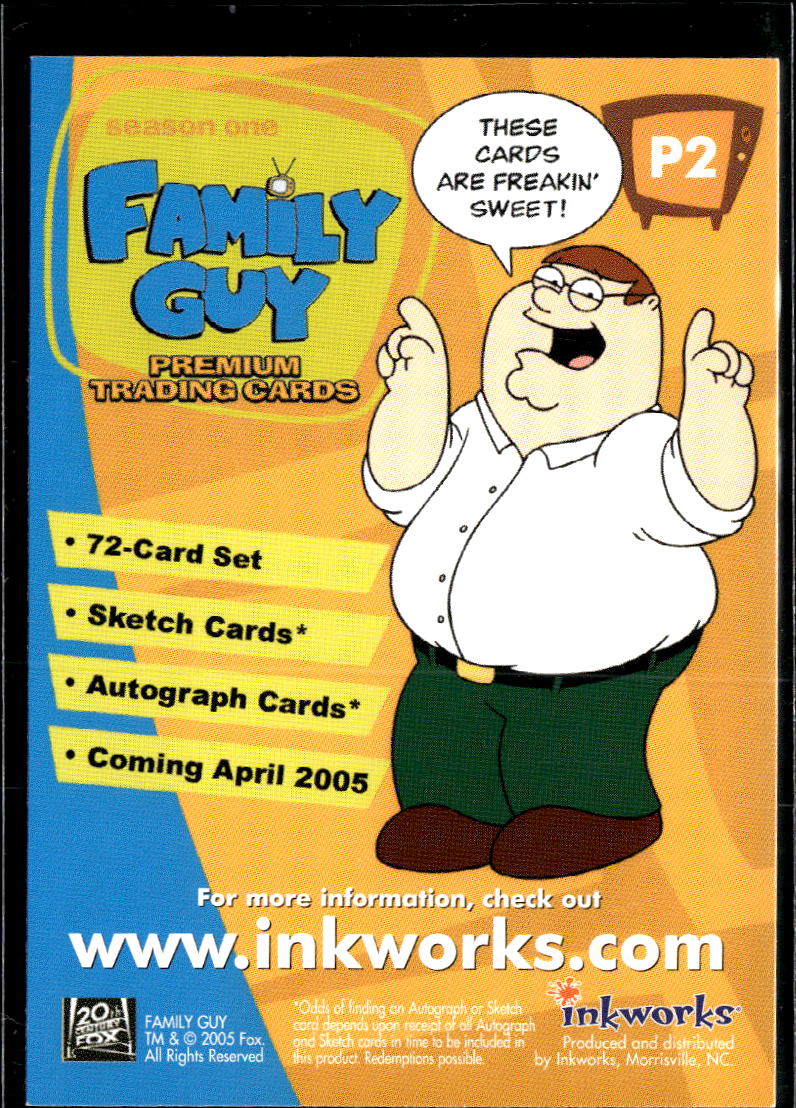 2005 Inkworks Family Guy Season 1 Promo Rookie RC #P2