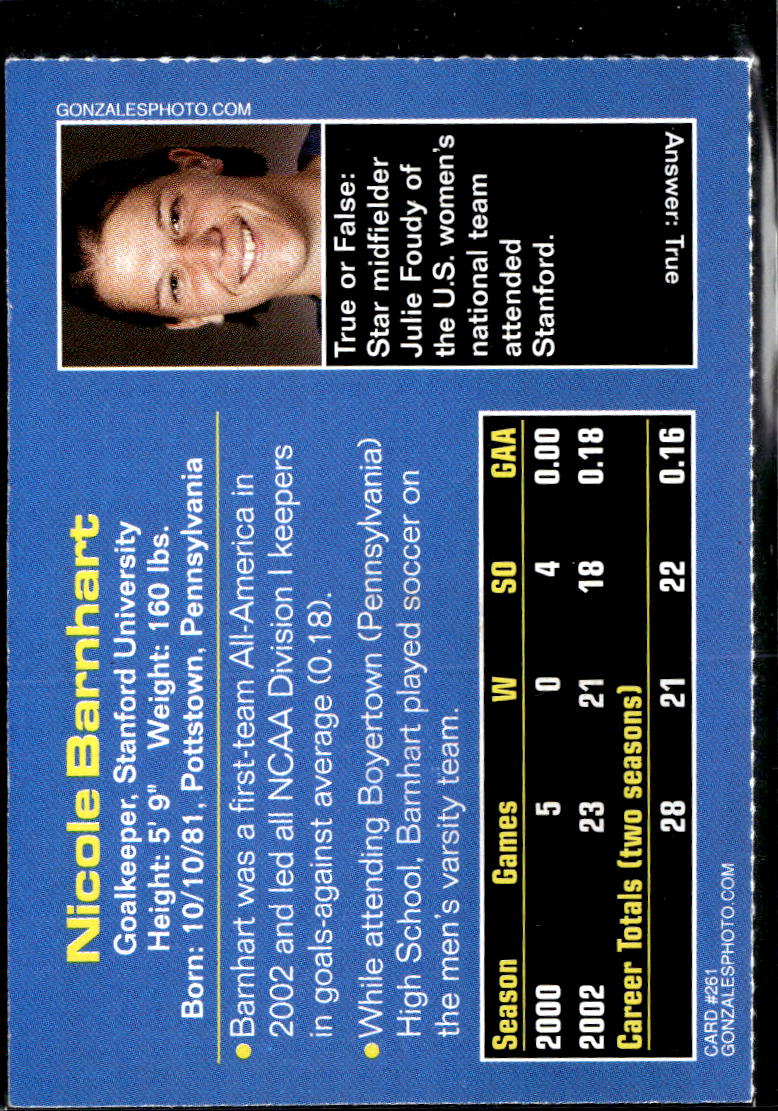 Nicole Barnhart 2003 Sports Illustrated for Kids Stanford Cardinal