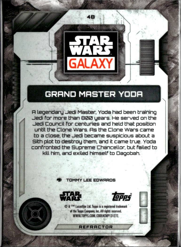 Grand Master Yoda 20626 Topps Star Wars Galaxy Refractor #48