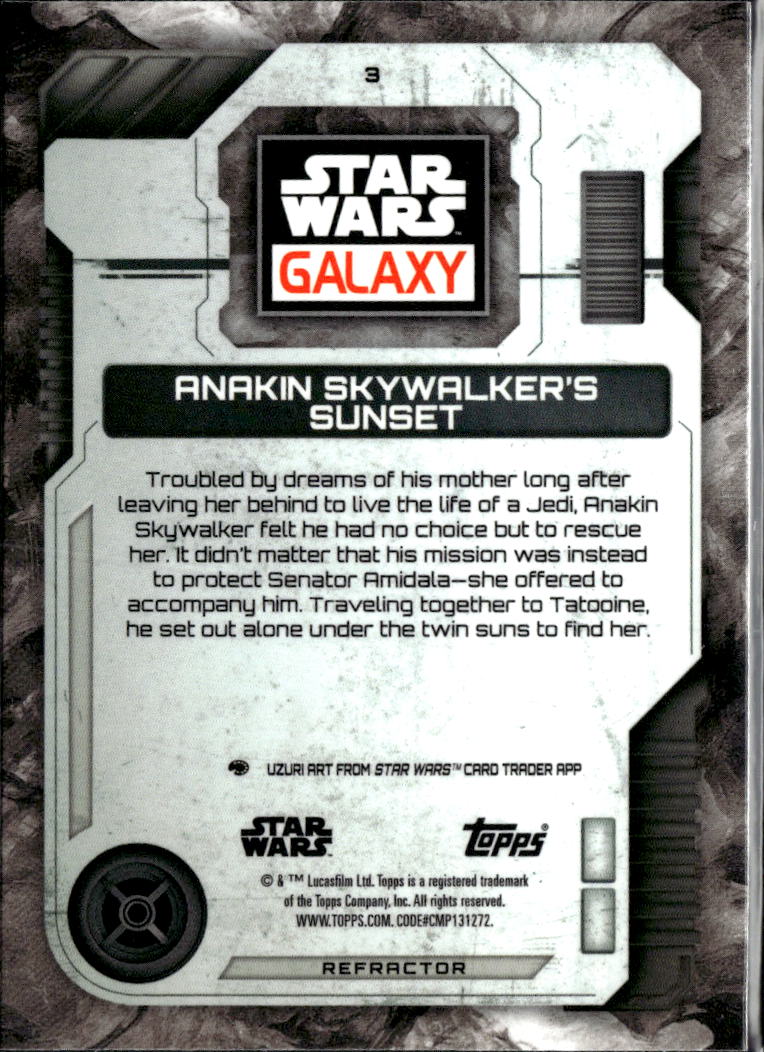 Anakin Skywalker's Sunset 2026 Topps Star Wars Galaxy Refractor #3