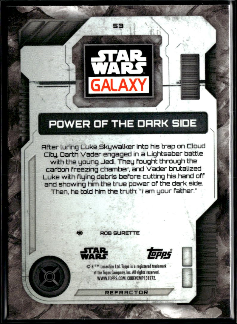 Power of the Dark Side 2026 Topps Star Wars Galaxy Refractor #53