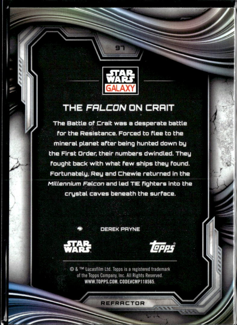 The Falcon on Crait Topps Star Wars Galaxy Refractor #97