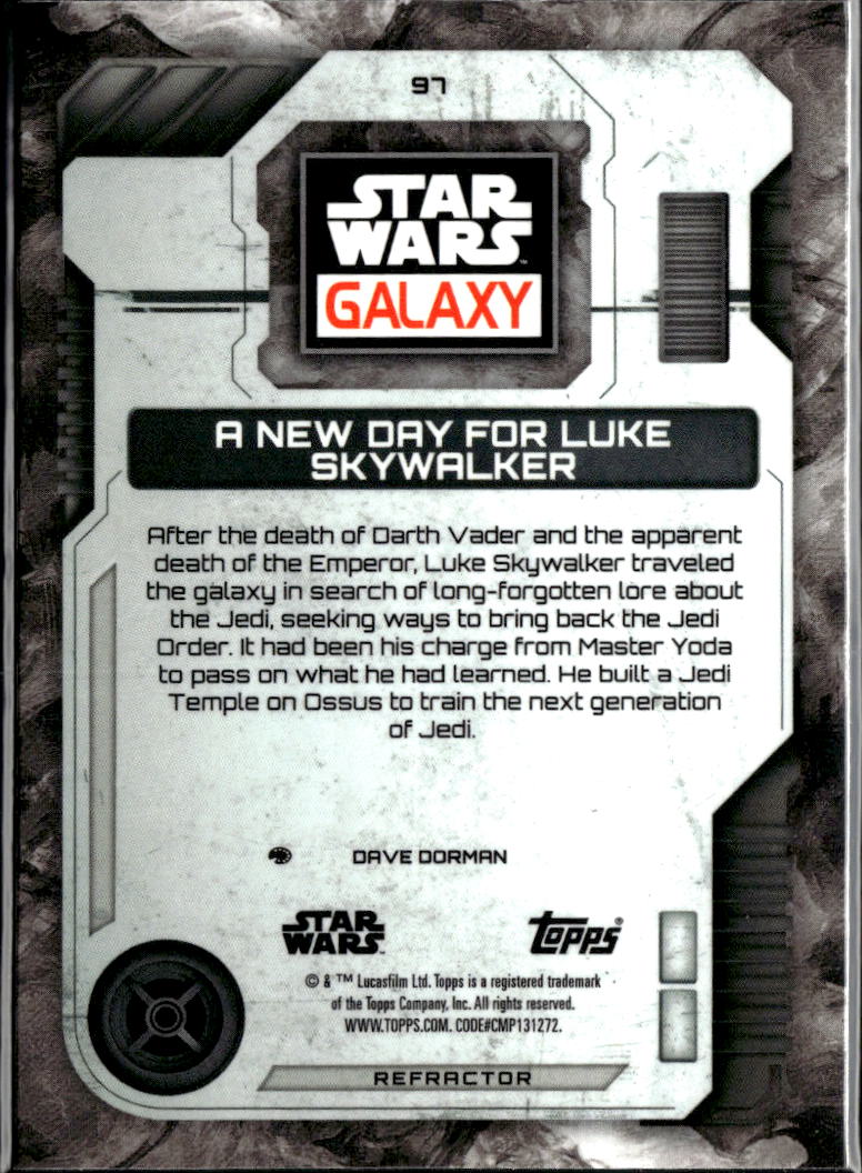 New Day for Luke Skywalker 2026 Topps Star Wars Galaxy Refractor #97