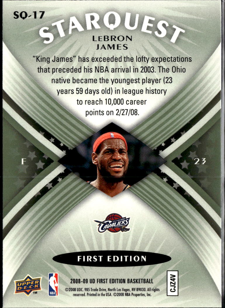 LeBron James 2008 Upper Deck First Edition Starquest Cleveland Cavaliers