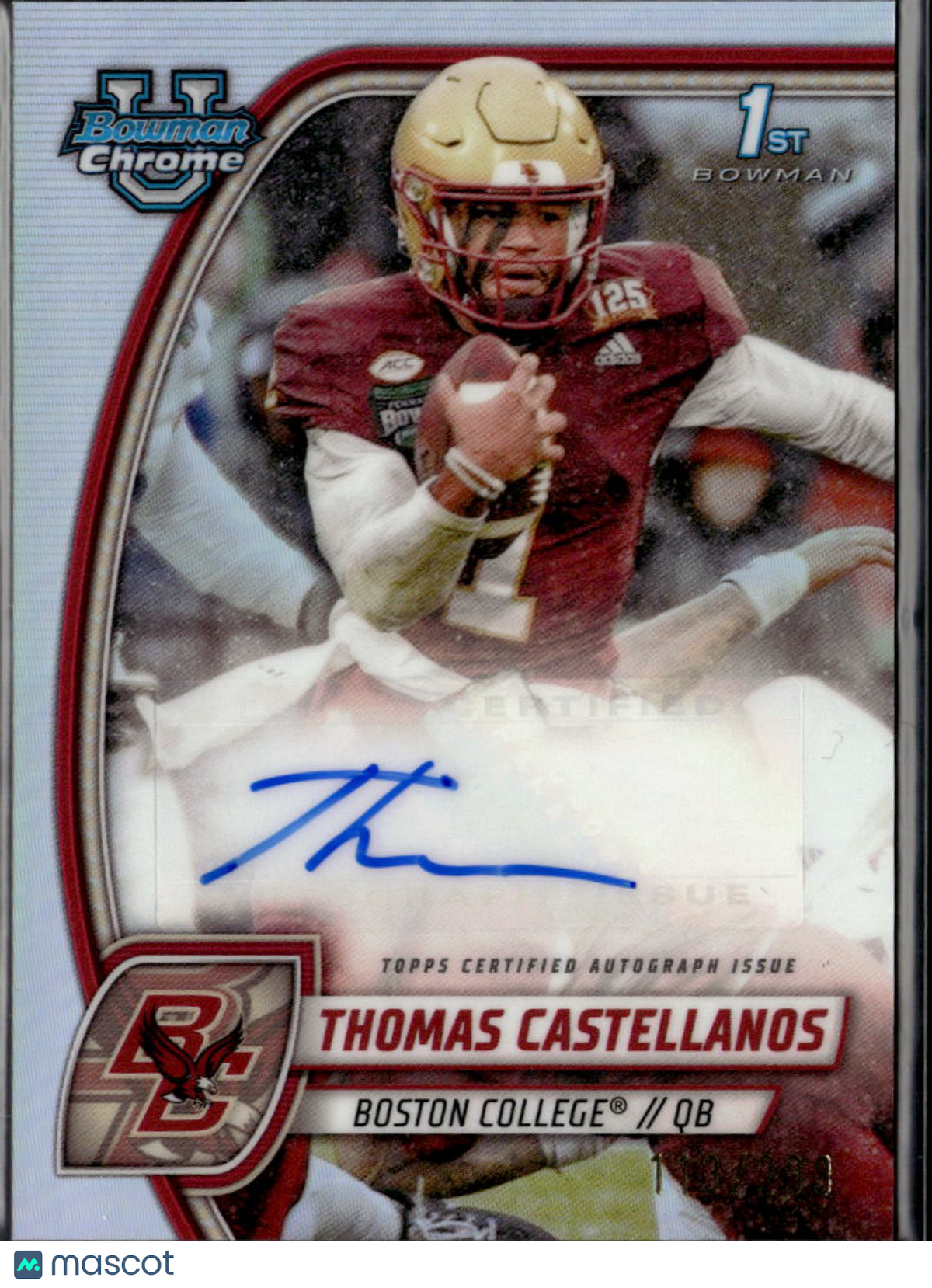 Thomas Castellanos 2024 Bowman Chrome 1st Auto Autograph /299 Boston College