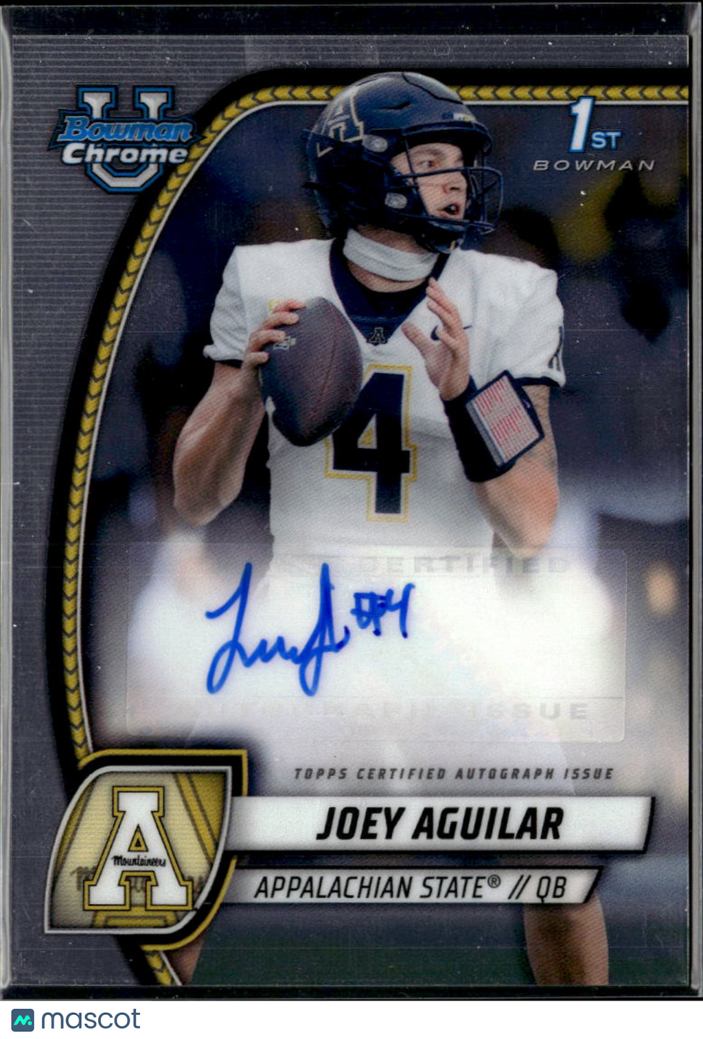 Joey Aguilar 2024 Bowman Chrome 1st Auto Autograph Appalachian State
