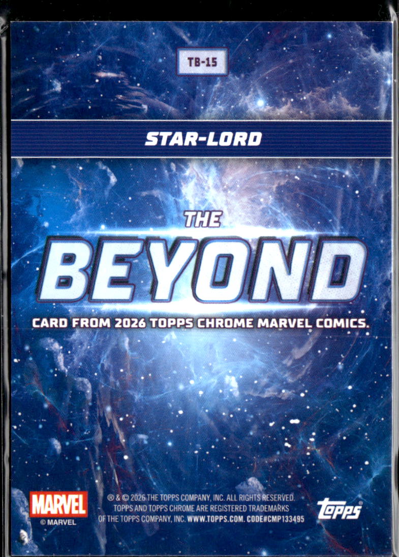 Star Lord 2026 Topps Chrome Marvel Orange Refractor 3/25 #TB-15