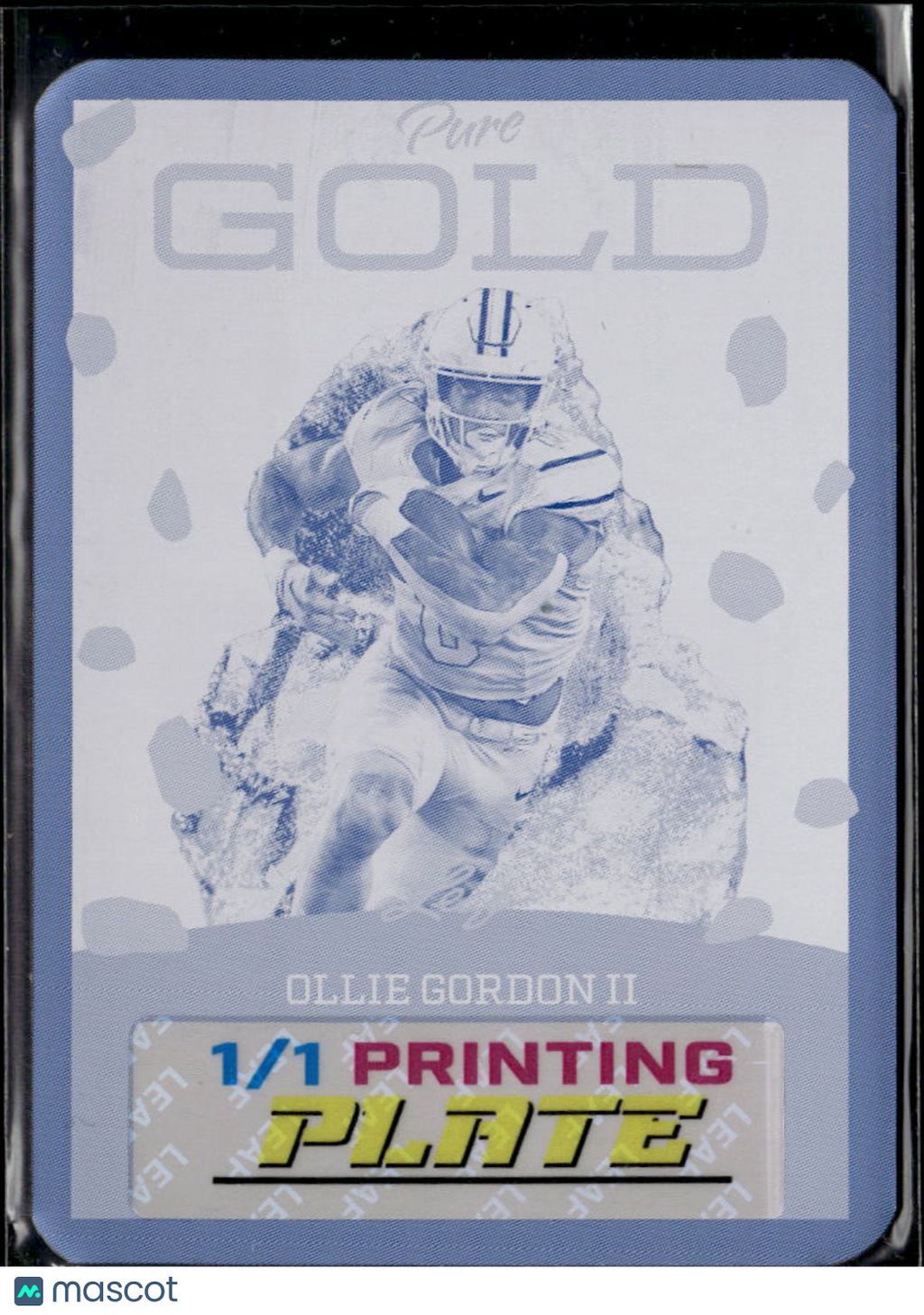 Ollie Gordon II 2025 Leaf Eclectic RC Cyan Printing Plate Oklahoma State 1/1