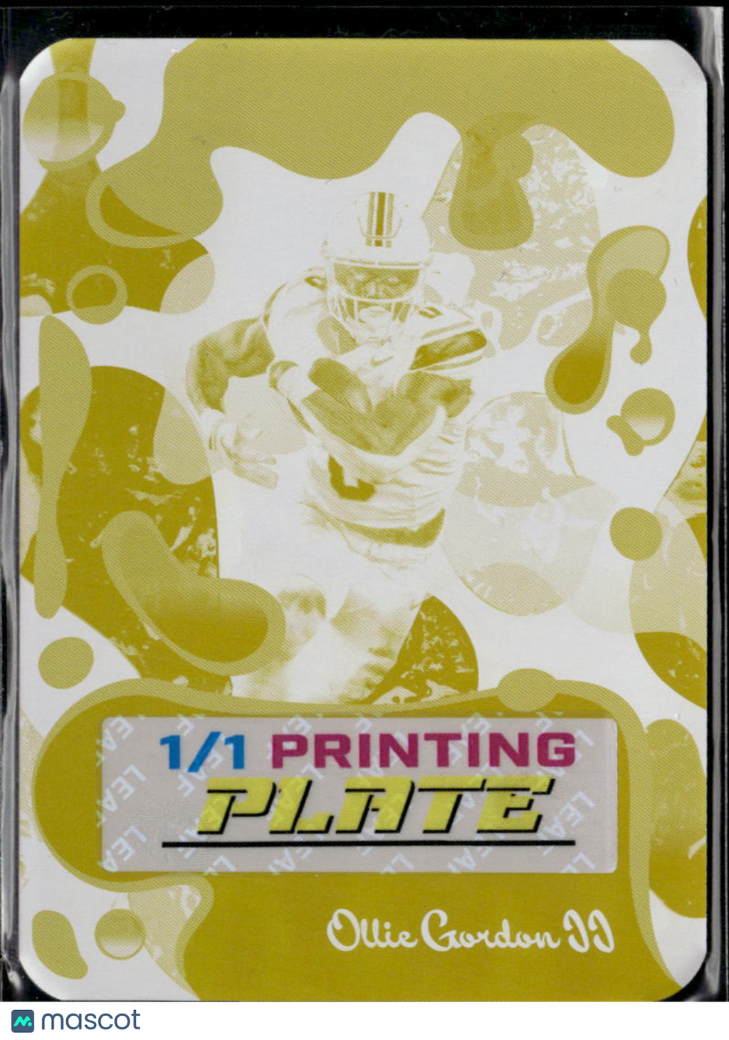 Ollie Gordon II 2025 Leaf Eclectic RC Yellow Printing Plate Oklahoma State 1/1