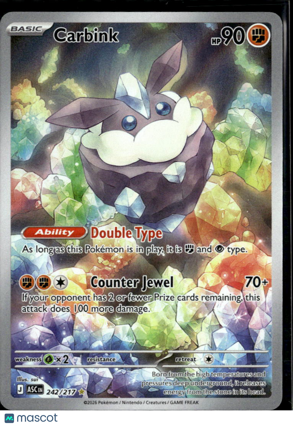 Carbink 2026 Mega Evolution – Ascended Heroes Holo Secret Rare #242/217