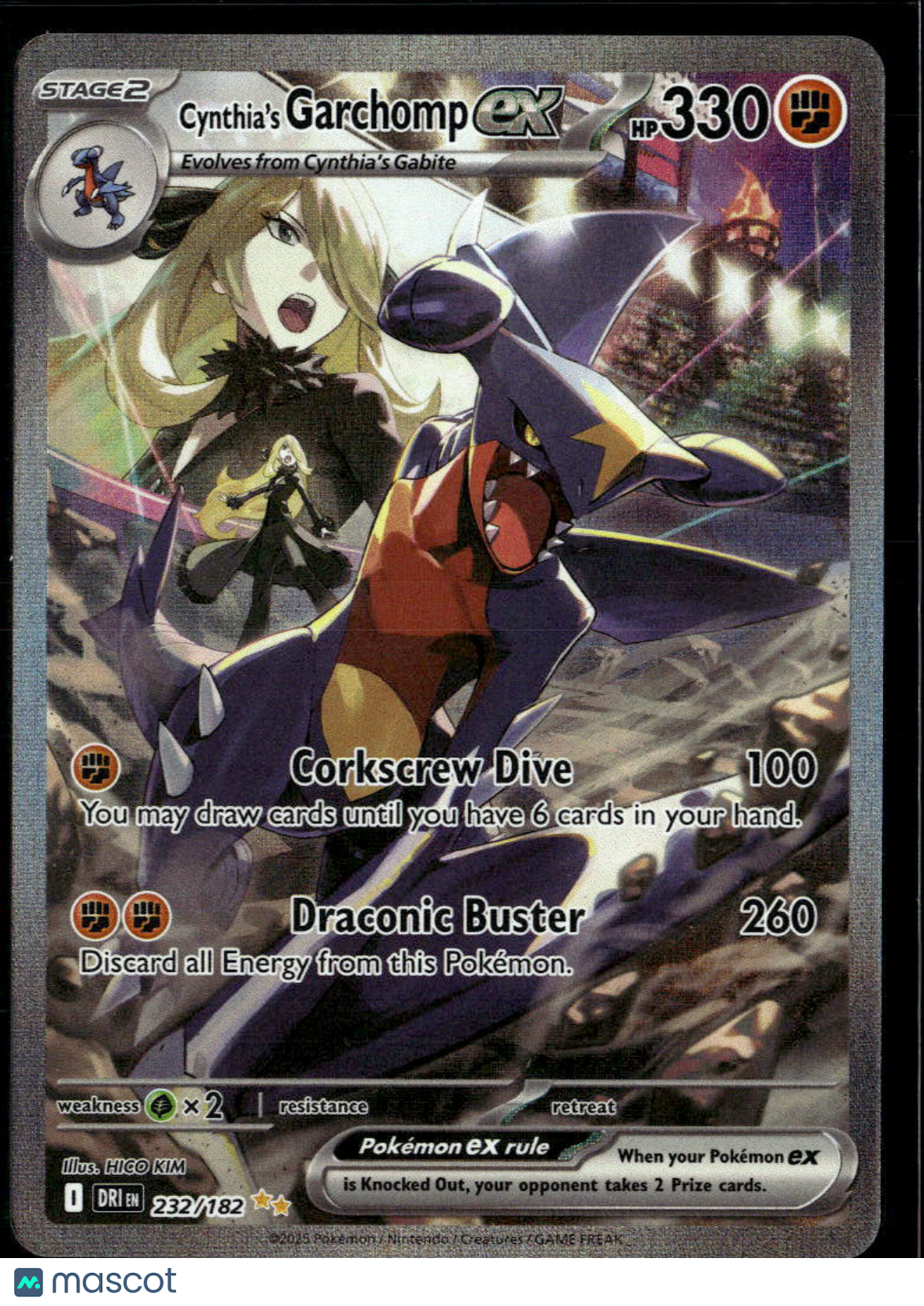 Cynthia's Garchomp EX 2025 Destined Rivals  Secret Rare SAR #232/182