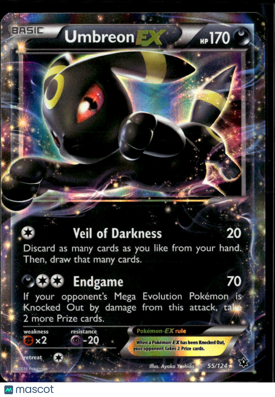 Umbreon EX 2016 Fates Collide Holo Rare #55/124
