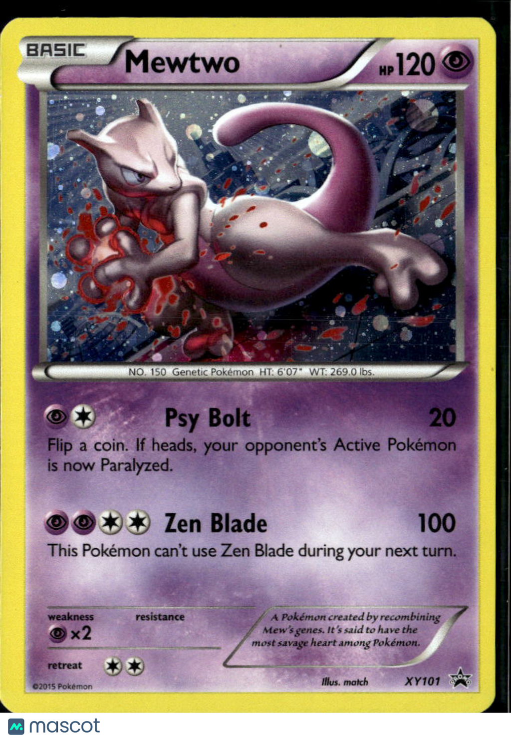 Mewtwo 2015 XY Holo Black Star Promo #XY101