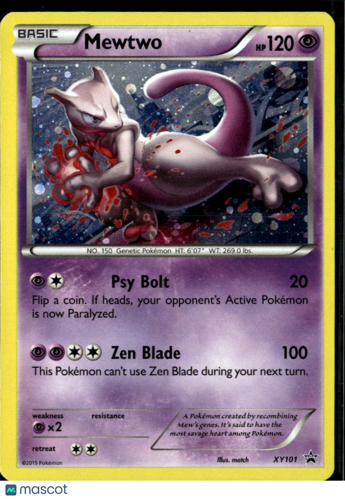 Mewtwo 2015 XY Holo Black Star Promo #XY101