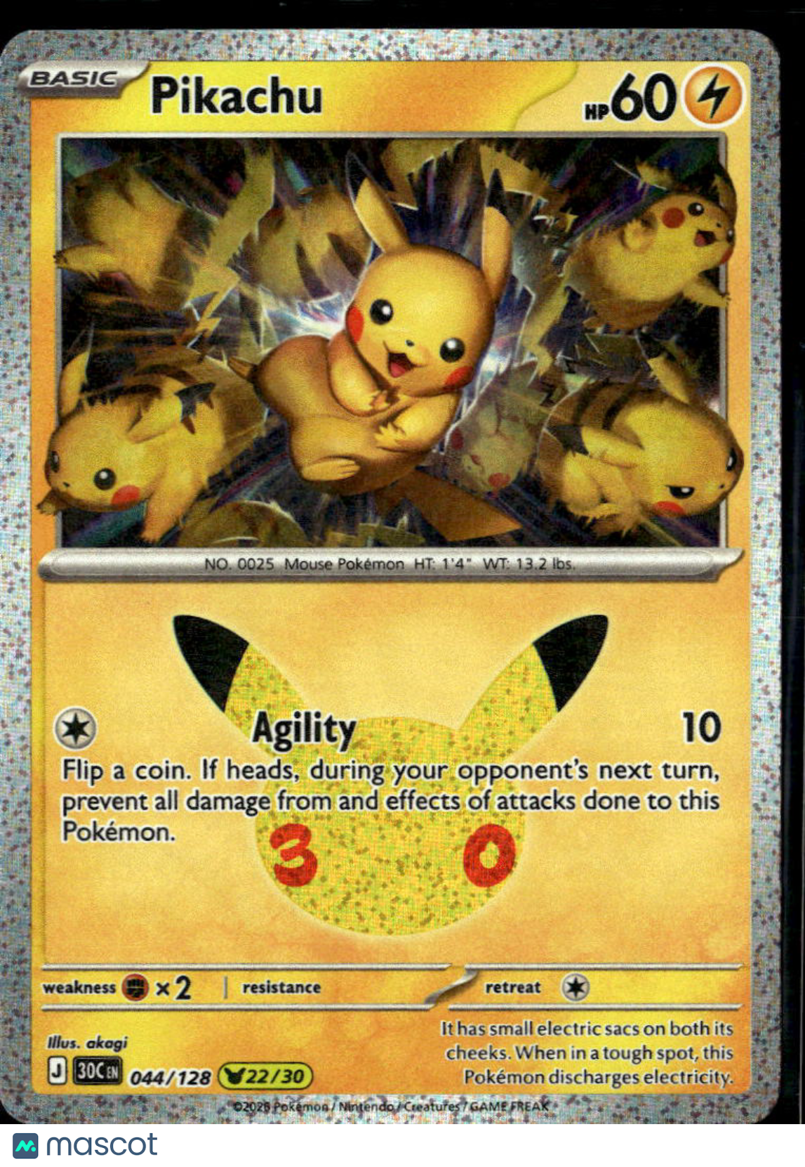 Pikachu 2026 30th Celebration Holo #44/128