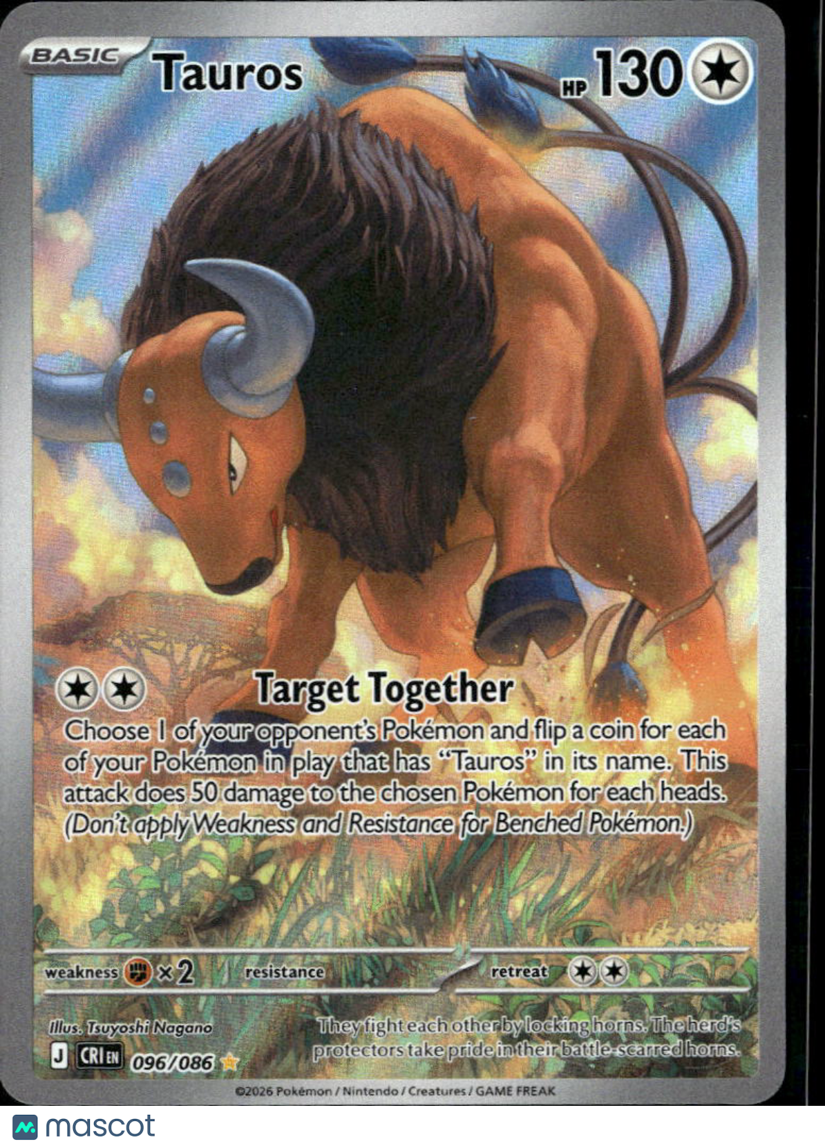 Tauros 2026 Chaos Rising Holo Secret Rare #96/86