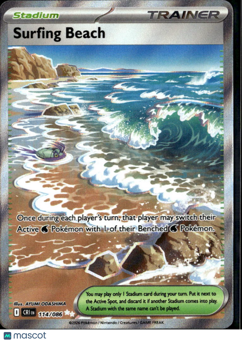 Surfing Beach 2026 Chaos Rising Holo Secret Rare FA SAR #114/86
