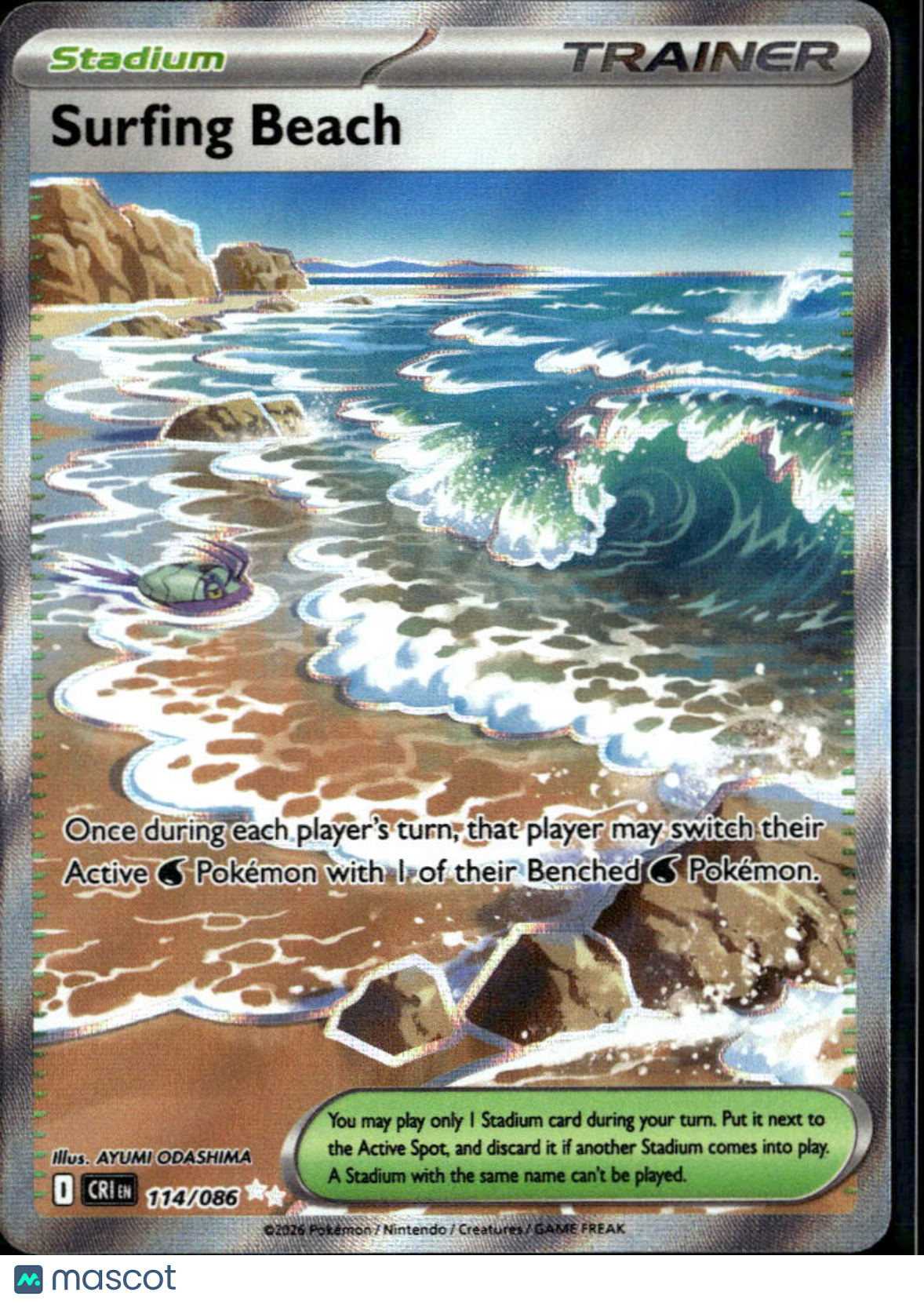 Surfing Beach 2026 Chaos Rising Holo Secret Rare FA SAR #114/86