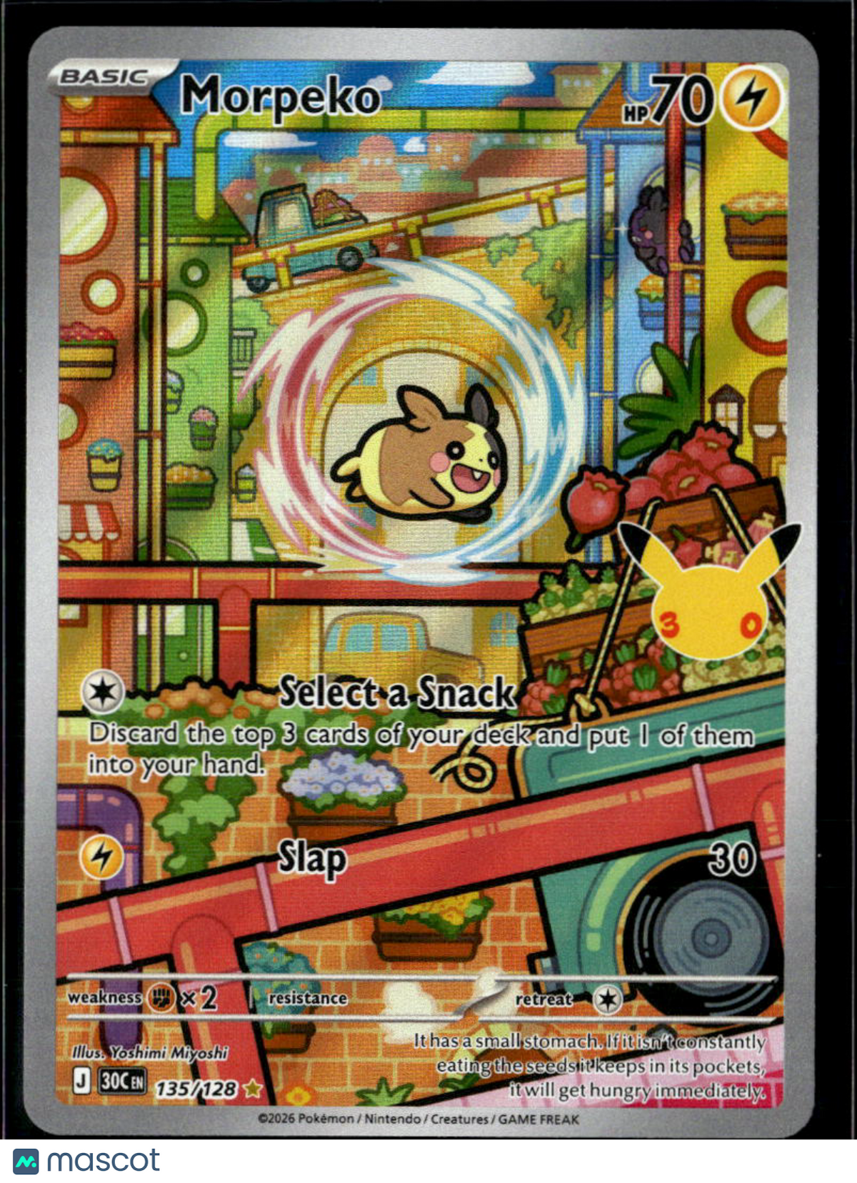Morpeko 2026 30th Celebration Holo Secret Rare #135/128