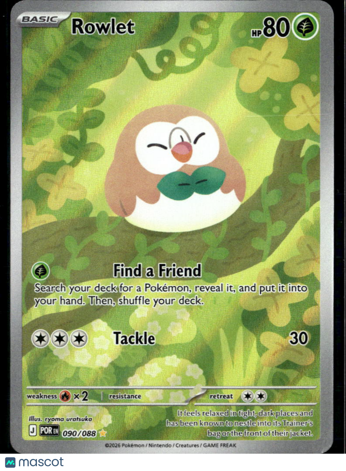 Rowlet 2026 Mega Evolution – Perfect Order Holo Secret Rare #90/88