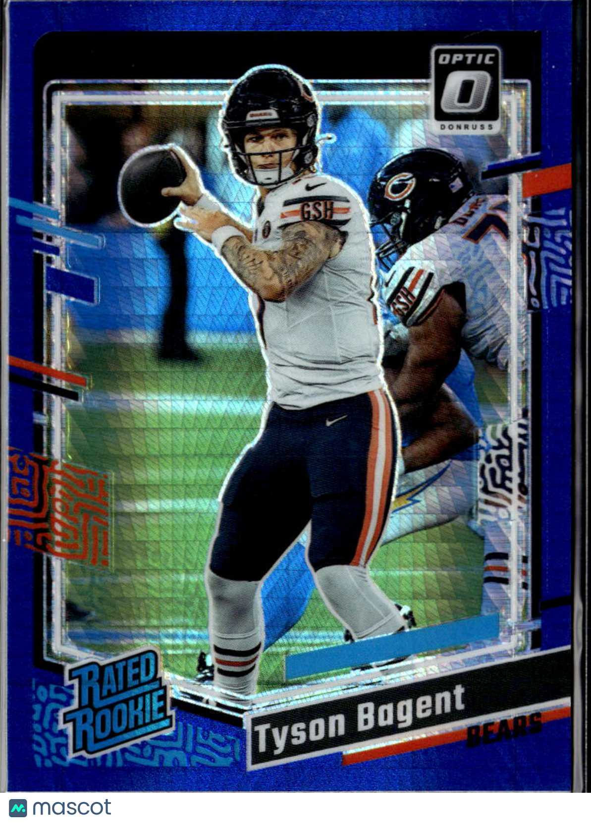 Tyson Bagent 2023 Optic Rated Rookie Blue Hyper RC Chicago Bears