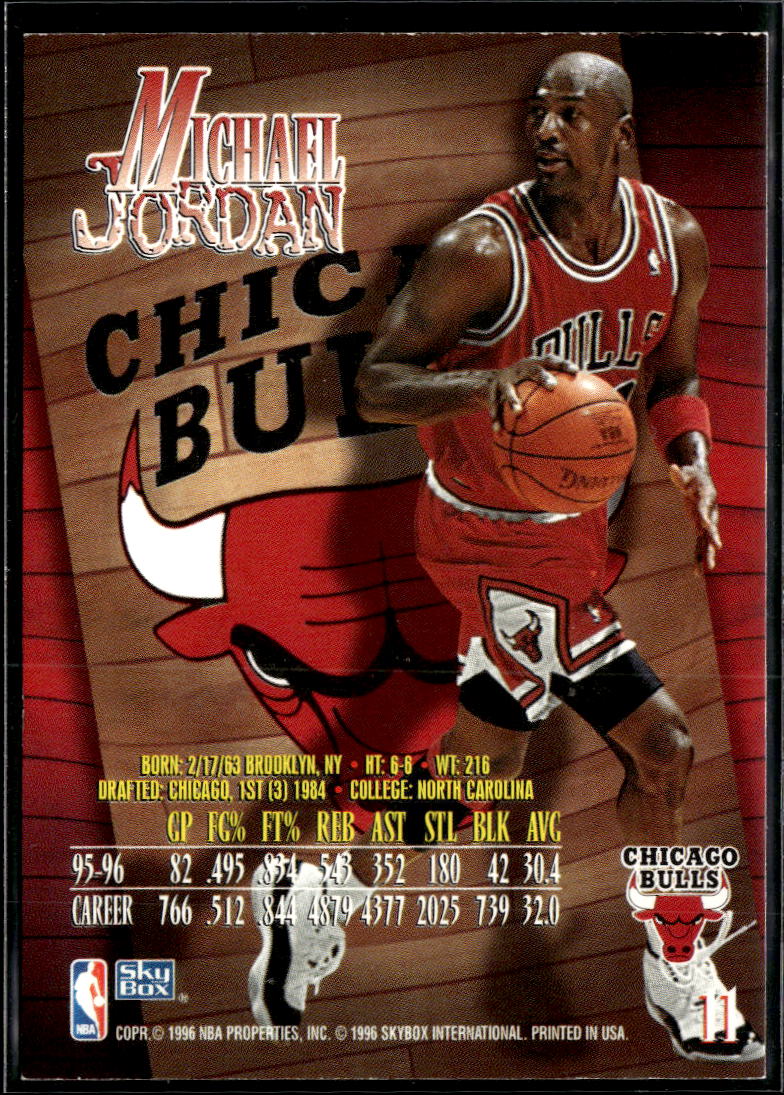Michael Jordan 1996-97 SkyBox Z-Force #11 Chicago Bulls