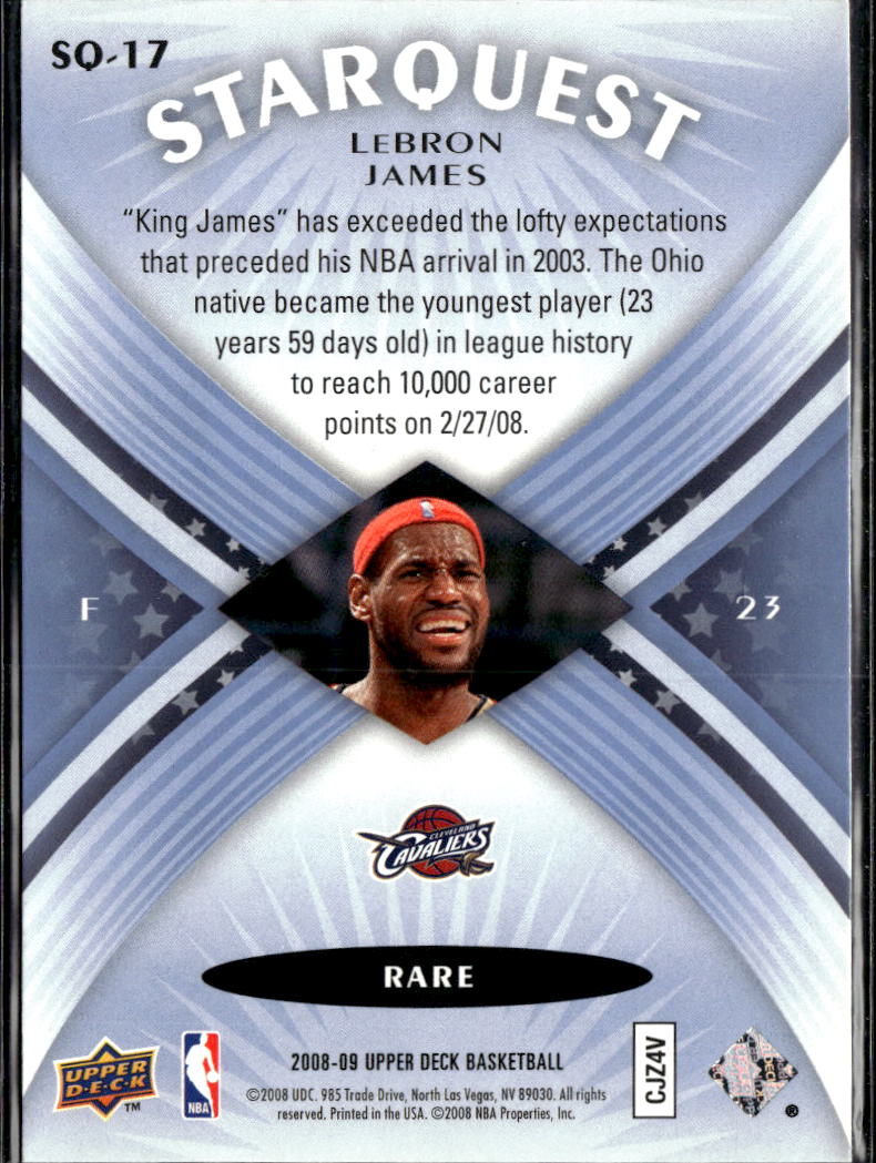 LeBron James 2008 Upper Deck StarQuest Rare Blue Cleveland Cavaliers