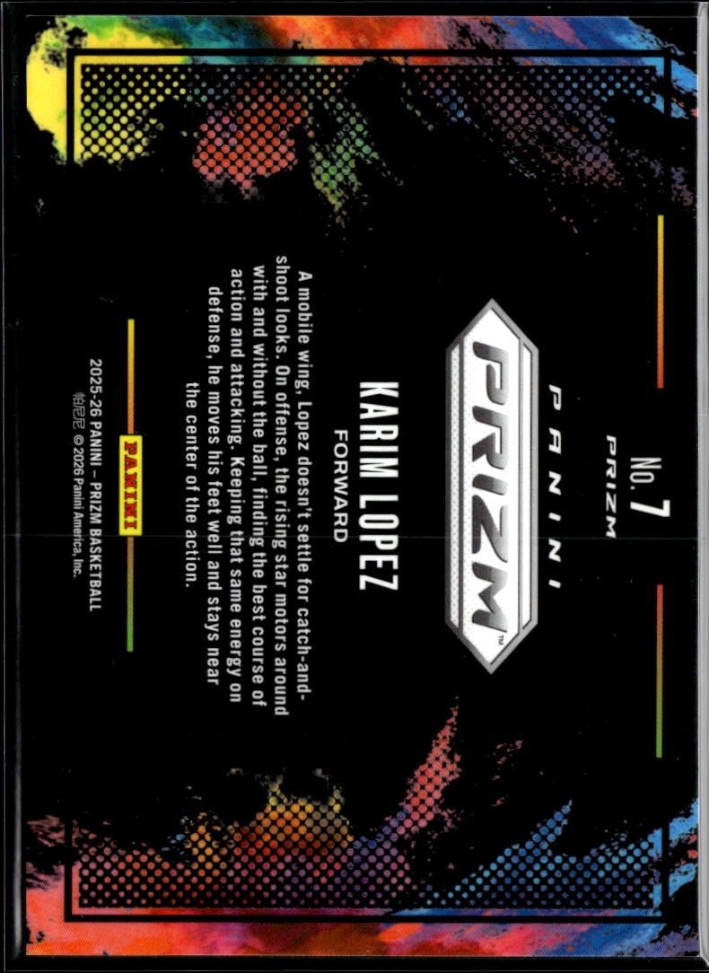 Karim Lopez 2025-26 Prizm Black Color Blast RC Rookie CASE HIT Memphis Grizzlies