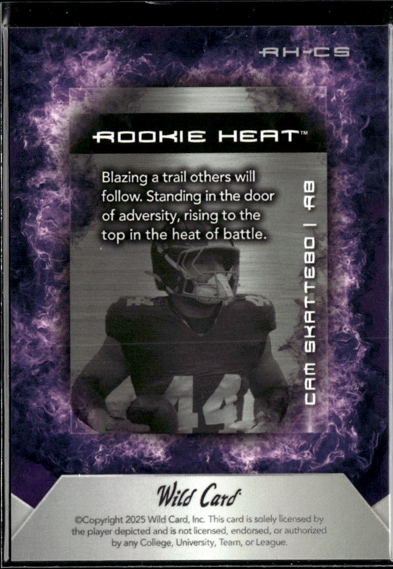 Cam Skattebo 2025 Wild Card Rookie RC Heat Purple New York York 2/5