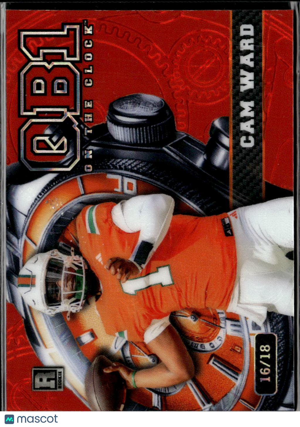 Cam Ward 2024 Wild Card QB1 On The Clock Rookie RC Miami Hurricanes Titans 16/18