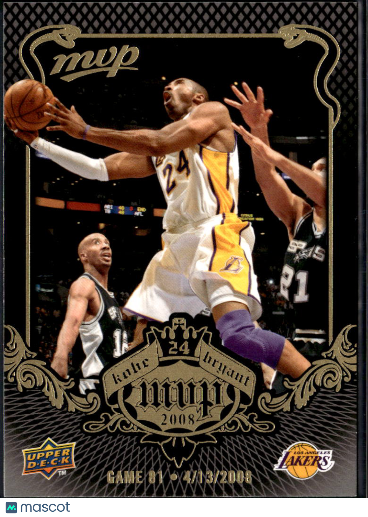 Kobe Bryant 2008 Upper Deck MVP #81 Los Angeles Lakers