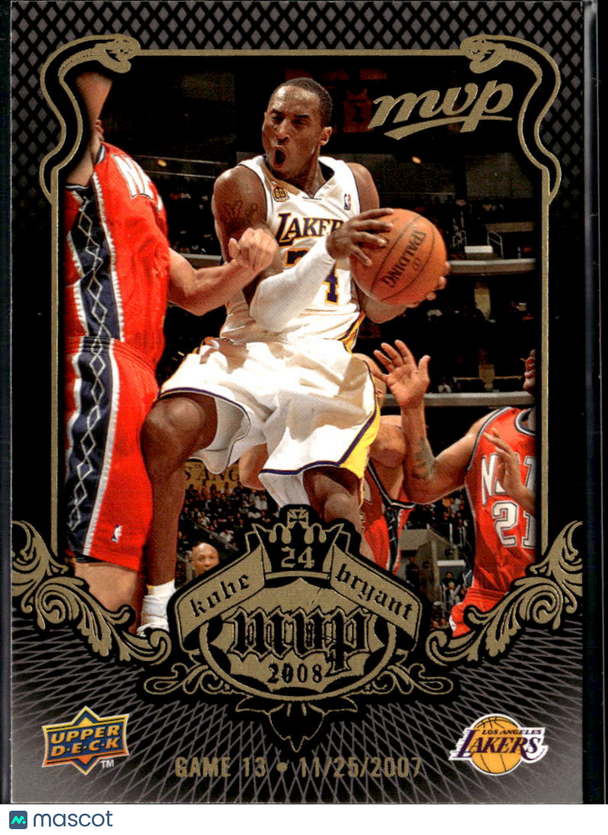 Kobe Bryant 2008 Upper Deck MVP #13 Los Angeles Lakers