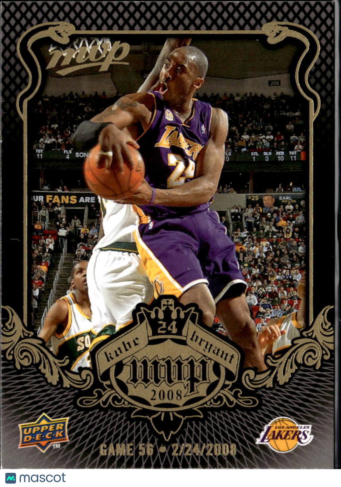 Kobe Bryant 2008 Upper Deck MVP #56 Los Angeles Lakers